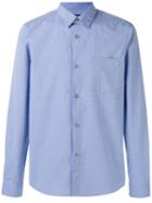 A.p.c. - Curved Hem Shirt - Men - Cotton - Xl, Blue, Cotton
