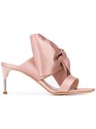 Alexander Mcqueen Pin Heel Satin Bow Mules - Pink