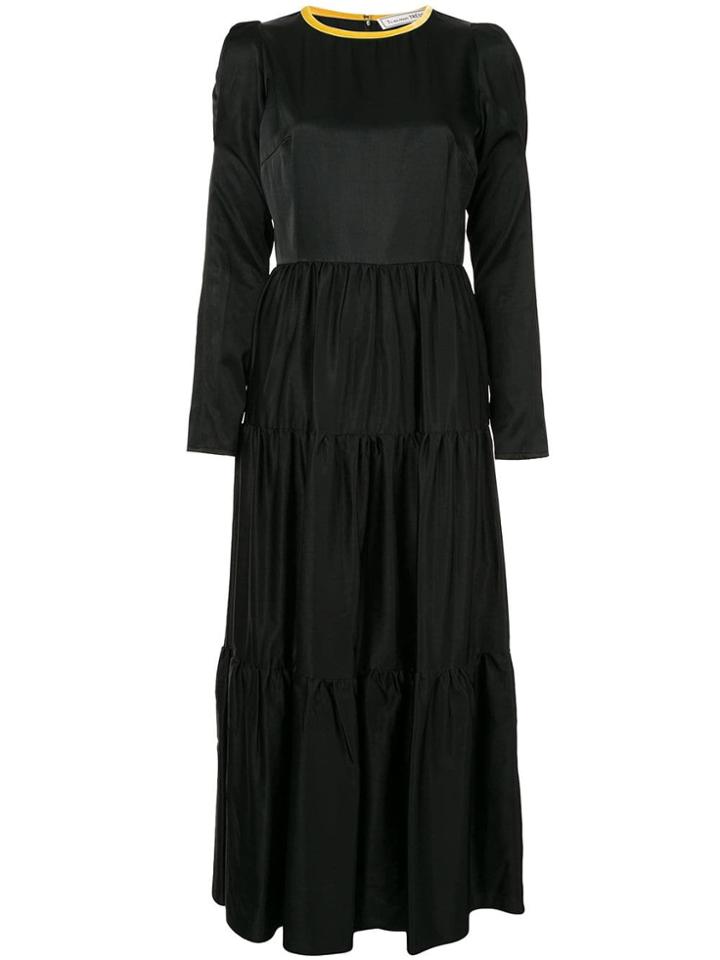 Tu Es Mon Trésor Tiered Maxi Dress - Black