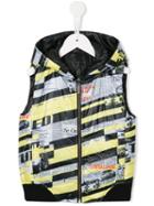 John Galliano Kids Reversible Racer Print Gilet, Boy's, Size: 8 Yrs, Black