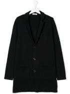 Paolo Pecora Kids Teen Notched Collar Cardigan - Blue