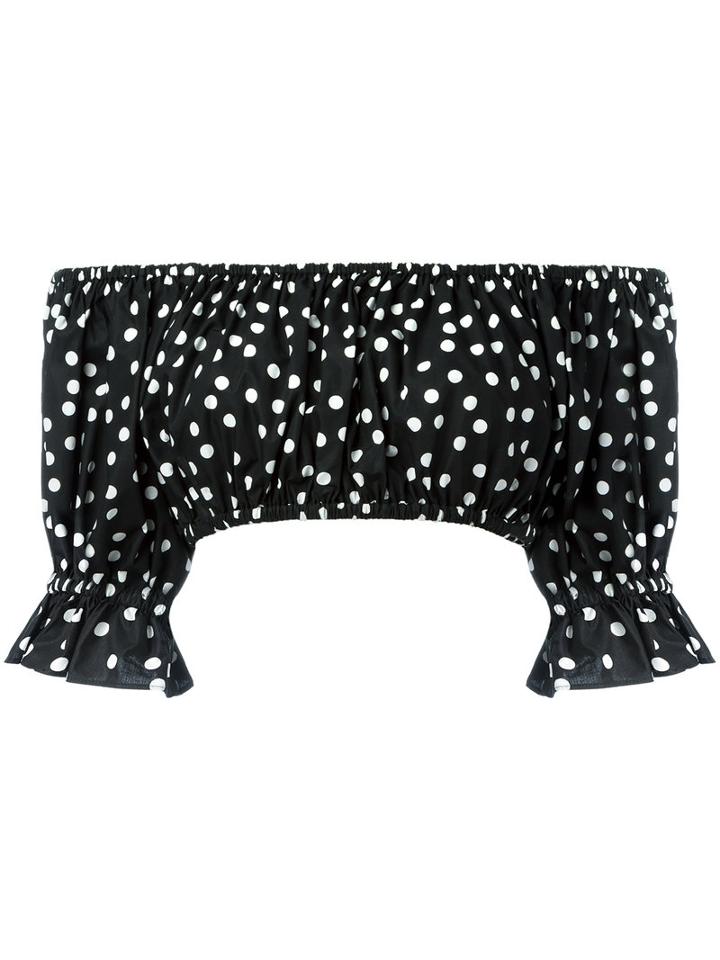 Dolce & Gabbana Elasticated Hem Bandeau Top, Women's, Size: 38, Black, Cotton