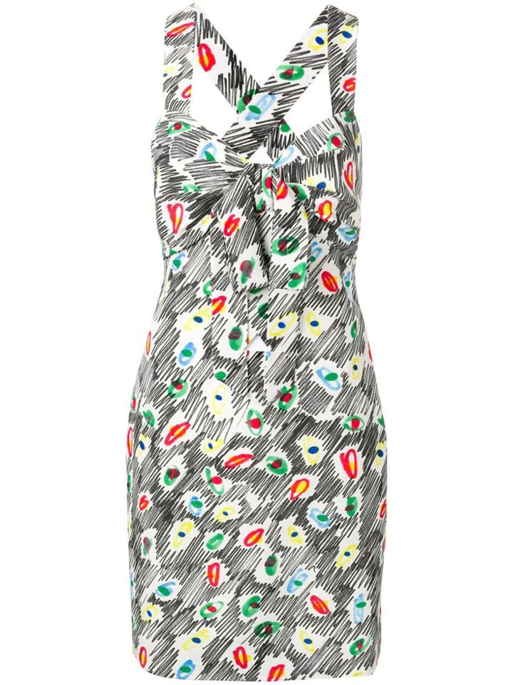 Moschino Printed Halter Neck Dress - White