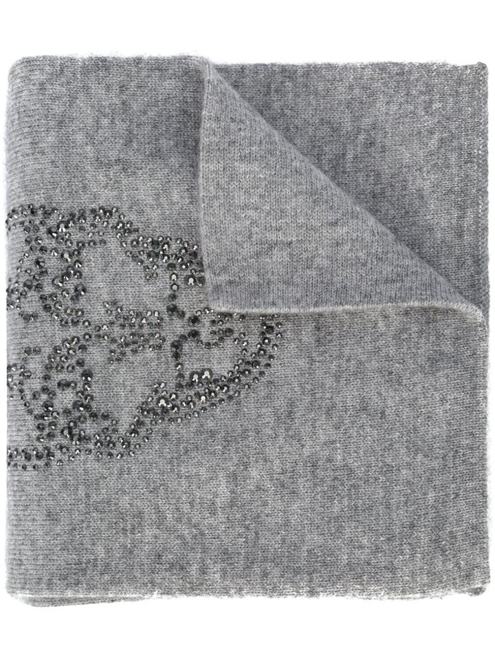 Thomas Wylde Iron Crystal-embellished Scarf - Grey
