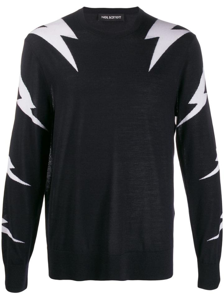 Neil Barrett Thunderbolt Knit Jumper - Blue