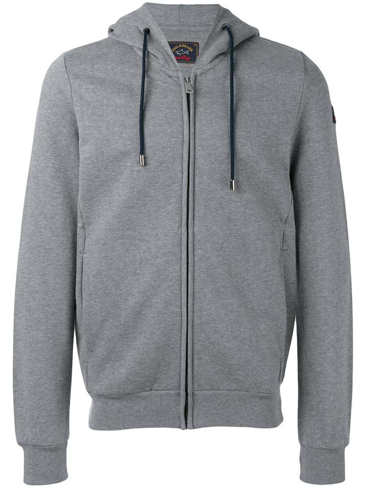 Paul & Shark Zipped Hoodie, Men's, Size: Xl, Grey, Cotton