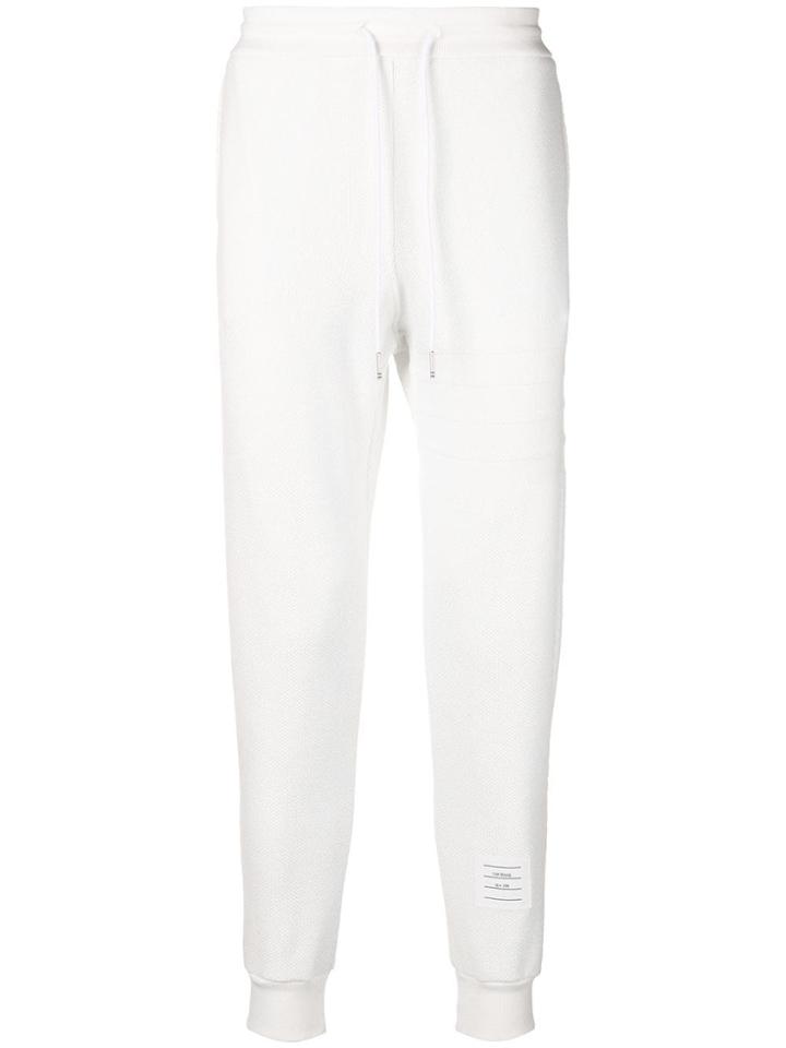 Thom Browne 4-bar Honeycomb Piqué Sweatpant - White