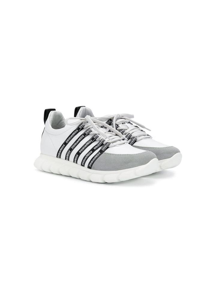 Dsquared2 Kids Teen Logo Stripe Sneakers - White