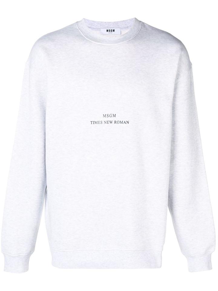 Msgm Msgm Times New Roman Print Sweatshirt - Grey