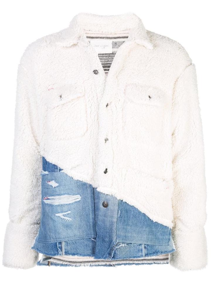 Greg Lauren 50/50 Denim Jacket - White