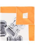 Alyx Pattern Print And Colour Block Scarf - Yellow & Orange