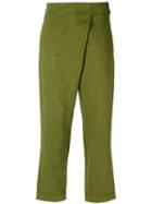 Egrey - Cropped Trousers - Women - Cotton - 38, Women's, Green, Cotton