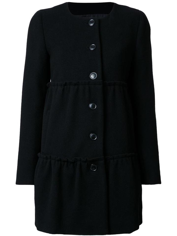 Boutique Moschino Single Breasted Coat, Women's, Size: 46, Black, Cashmere/virgin Wool