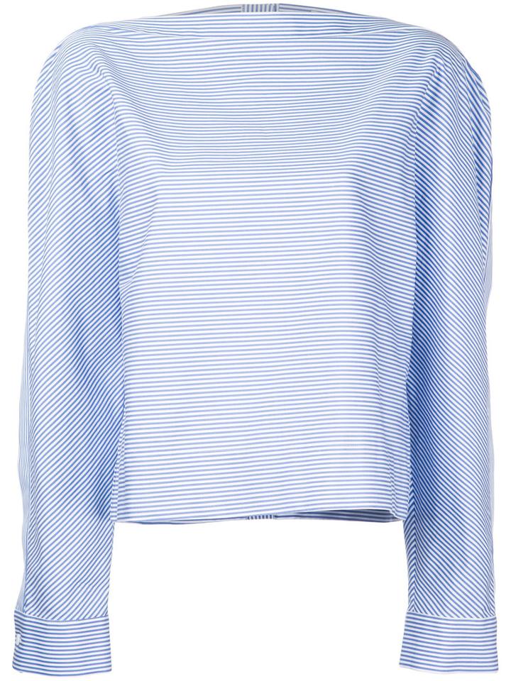Dion Lee - Striped Poplin Shirt - Women - Polyester - 8, Blue, Polyester