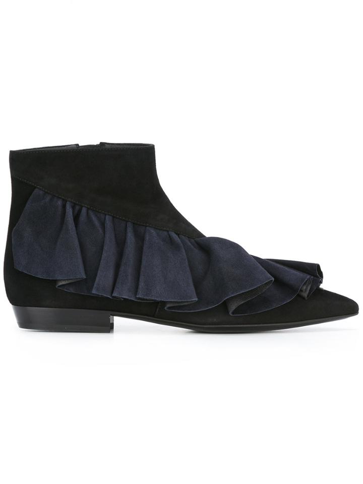 Jw Anderson Ruffle Ankle Booties - Black