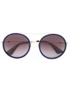 Gucci Eyewear - Round Frame Metal Sunglasses - Women - Acetate/metal - 56, Blue, Acetate/metal