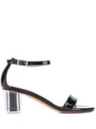 Albano Crystal Heel Sandals - Black