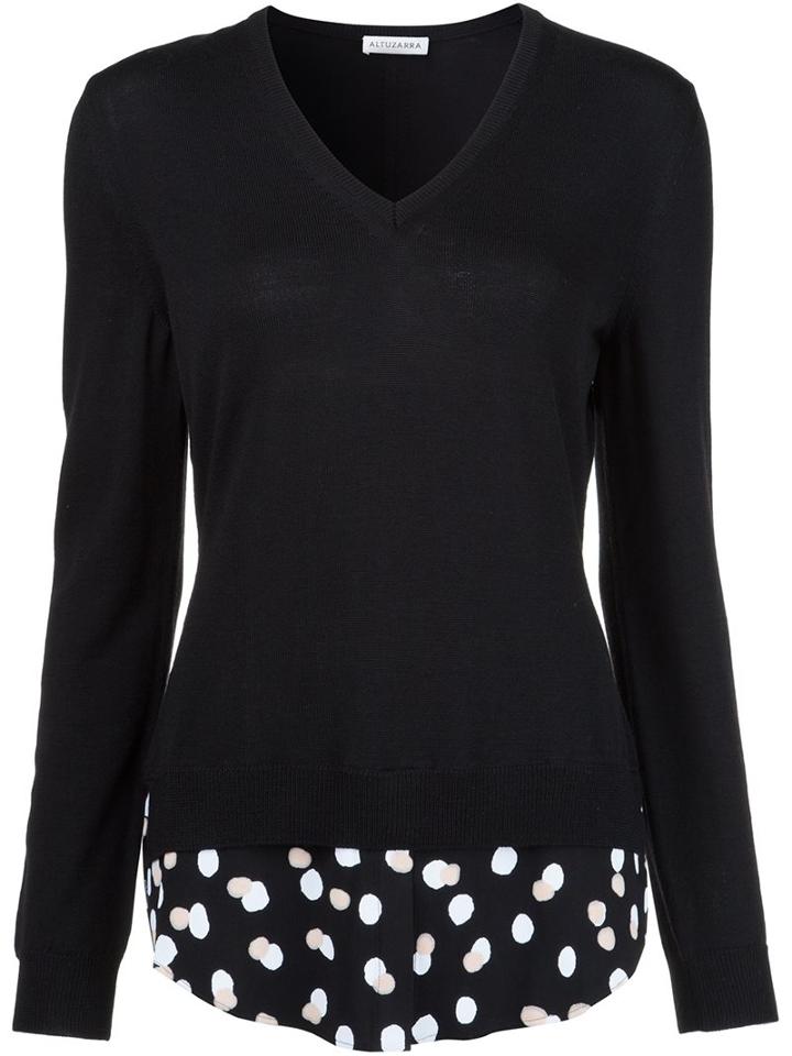 Altuzarra Polka Dot Detail Jumper, Women's, Size: Medium, Black, Polyamide/spandex/elastane/viscose/merino
