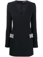 David Koma Embellished Pocket Dress - Black
