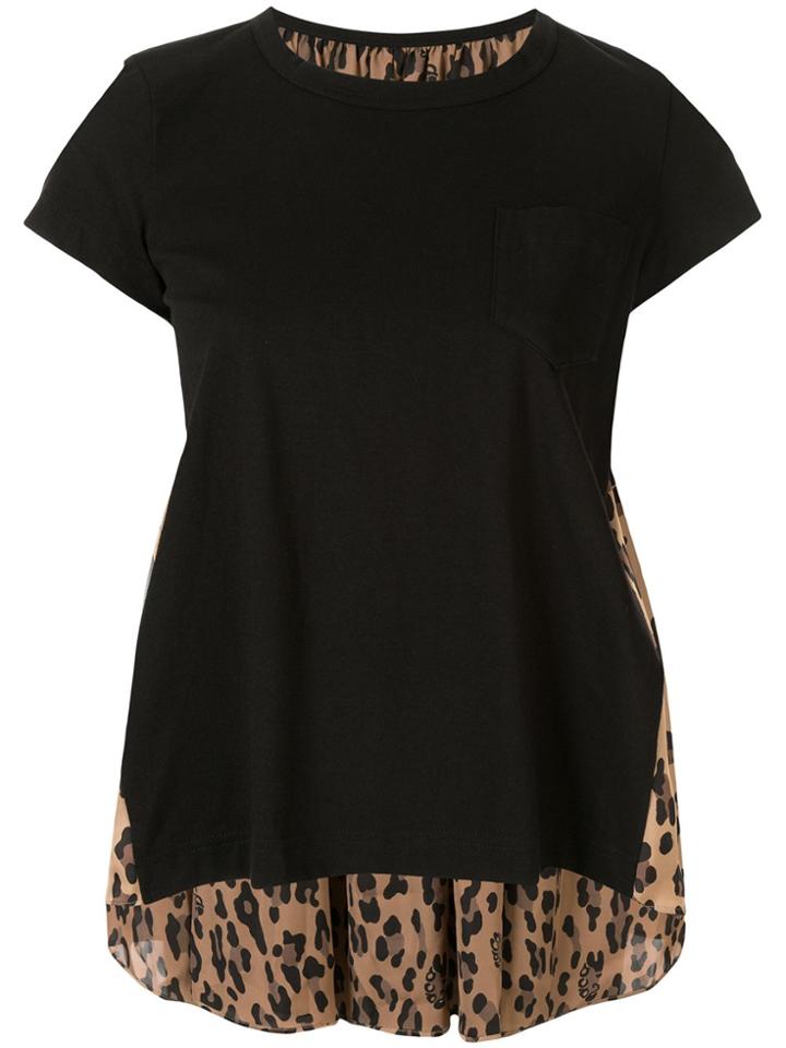 Sacai Leopard Print T-shirt - Black