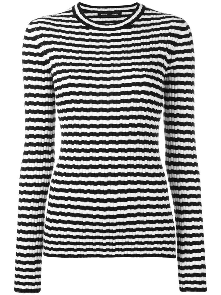 Proenza Schouler Ribbed Striped Jumper, Women's, Size: Medium, Black, Silk/cashmere