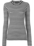 Proenza Schouler Ribbed Striped Jumper, Women's, Size: Medium, Black, Silk/cashmere