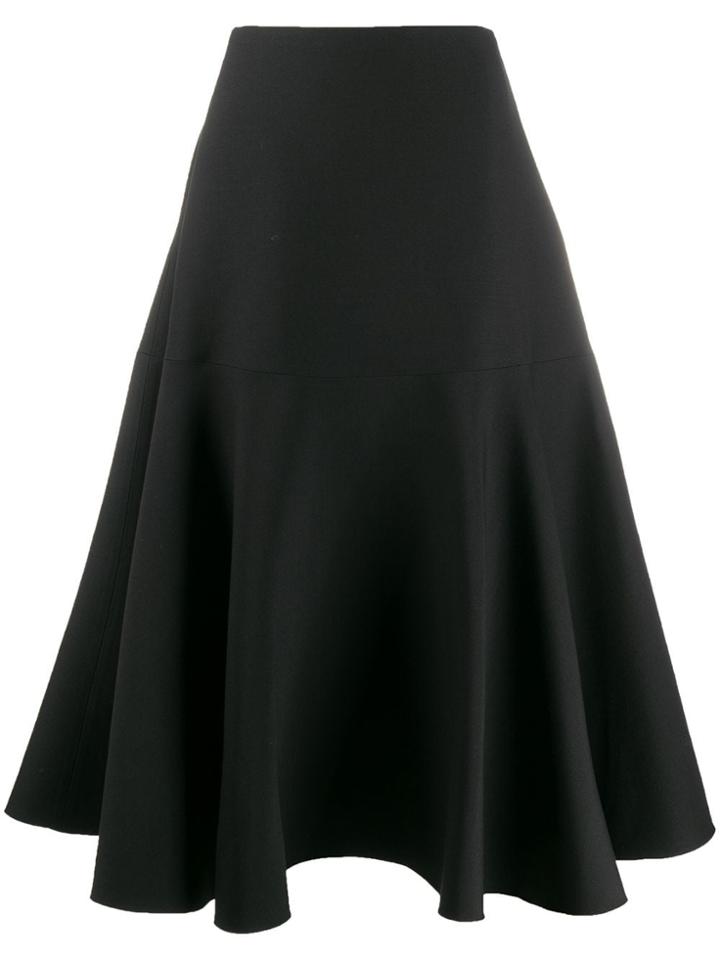 Valentino A-line Paneled Skirt - Black
