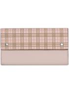 Burberry Checked Panel Wallet - Pink & Purple