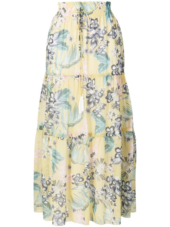 Ermanno Ermanno Floral Print Maxi Skirt - Yellow & Orange
