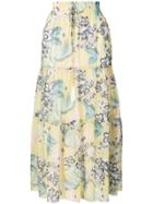 Ermanno Ermanno Floral Print Maxi Skirt - Yellow & Orange