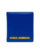Dolce & Gabbana Cobalt Blue Rubber Logo Card Wallet