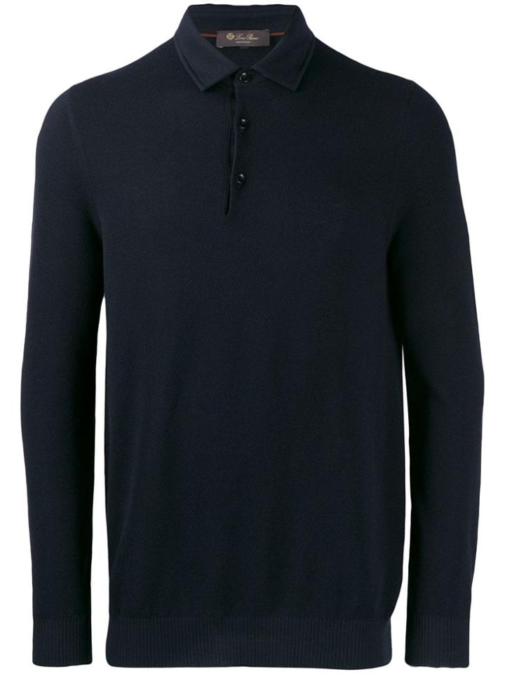 Loro Piana Longsleeved Polo Shirt - Blue