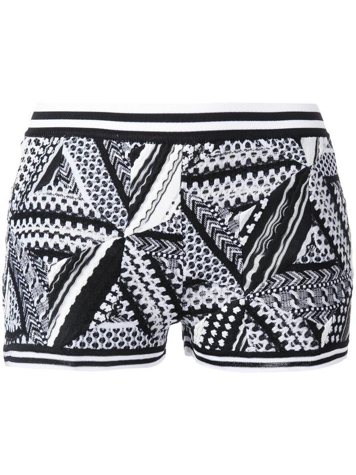 Missoni Geometric Knit Shorts, Women's, Size: 38, Black, Cotton/nylon/polyester/wool