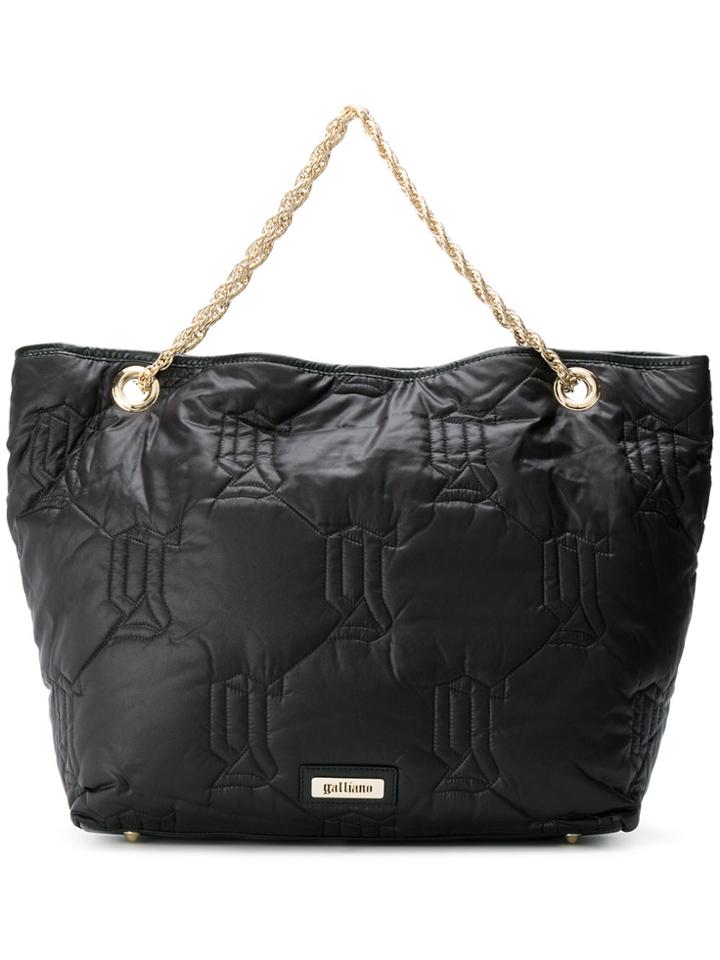 John Galliano Monogram Tote - Black