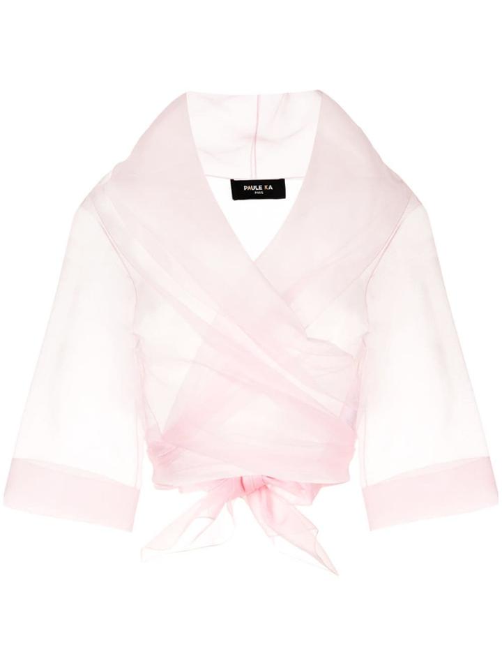 Paule Ka Organza Fitted Jacket - Pink