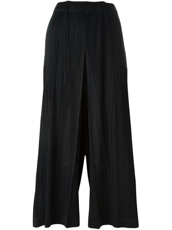 Pleats Please By Issey Miyake Pleated Culottes, Women's, Size: 5, Black, Polyester
