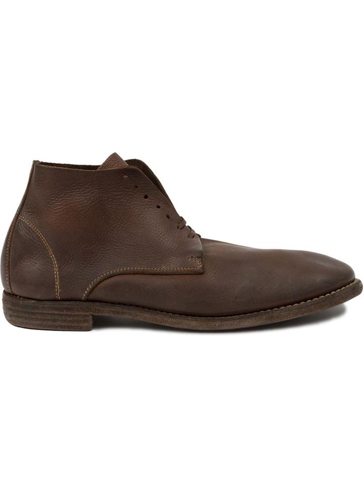 Guidi Distressed Lace-up Ankle Boots, Men's, Size: 44, Brown, Calf Leather