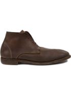 Guidi Distressed Lace-up Ankle Boots, Men's, Size: 44, Brown, Calf Leather