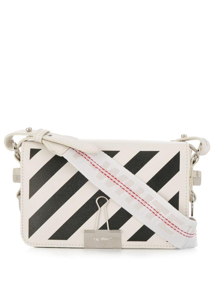 Off-white Diag Binder Clip Striped Cross Body Bag