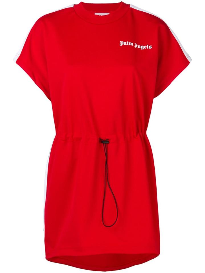 Palm Angels Drawstring Waist T-shirt Dress - Red