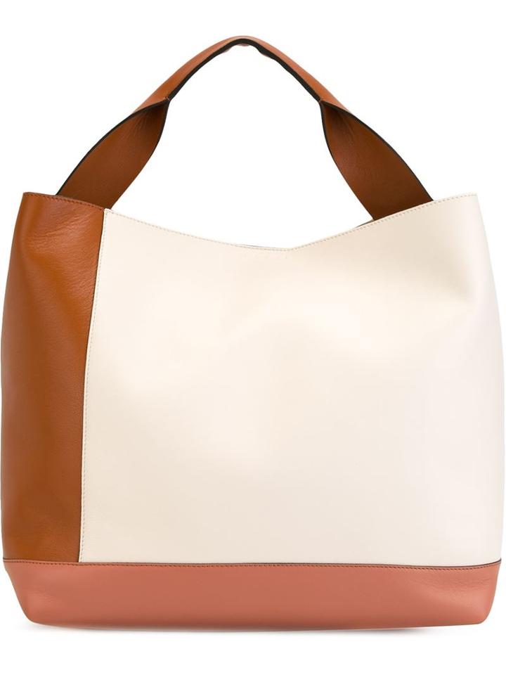 Marni Pod Colour Block Tote, Women's, Brown, Leather