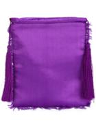 Attico Fringed Clutch, Women's, Pink/purple, Silk/polyester/viscose