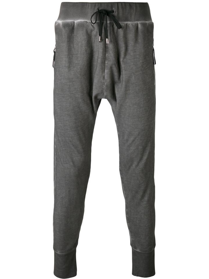 Unconditional - Drop Crotch Track Pants - Men - Cotton - M, Grey, Cotton