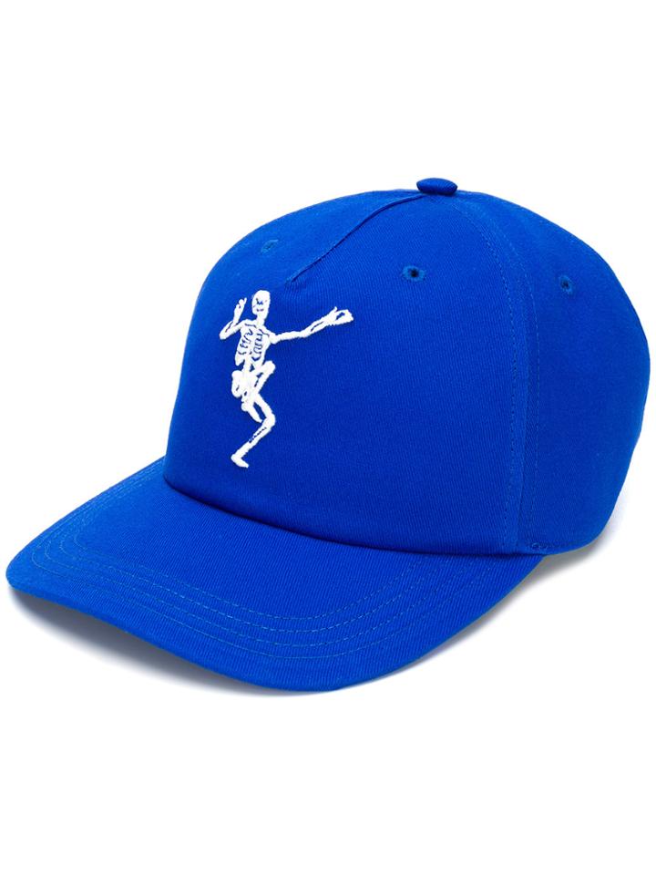 Alexander Mcqueen Dancing Skeleton Embroidered Cap - Blue