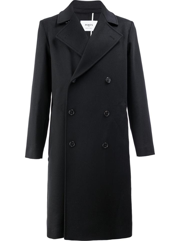 Ports 1961 Double Breasted Coat - Black