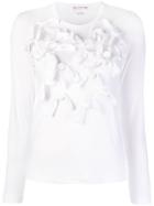 Comme Des Garçons Girl Longsleeved Bow Embellished T-shirt - White
