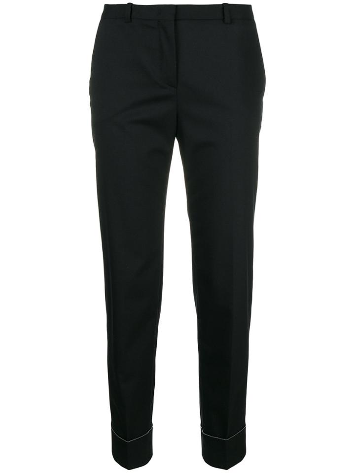 Fabiana Filippi Cuff Tapered Trousers - Black