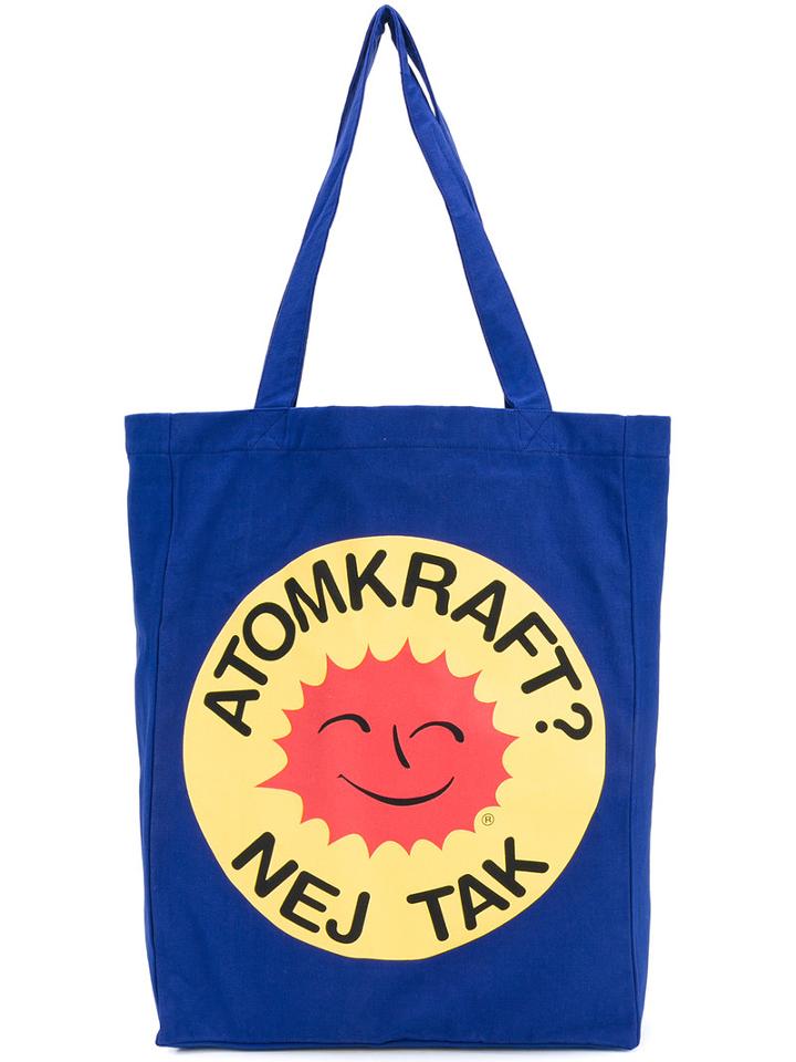 Études - October Smiling Sun Tote - Unisex - Cotton - One Size, Blue, Cotton