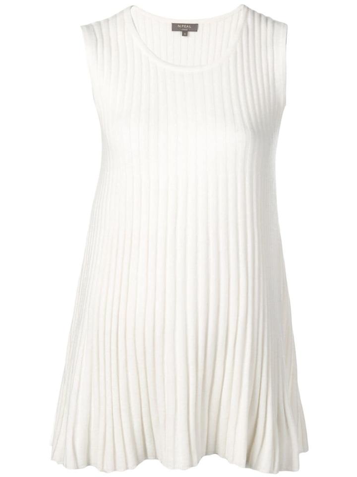 N.peal Ribbed A-line Knit Tank - White