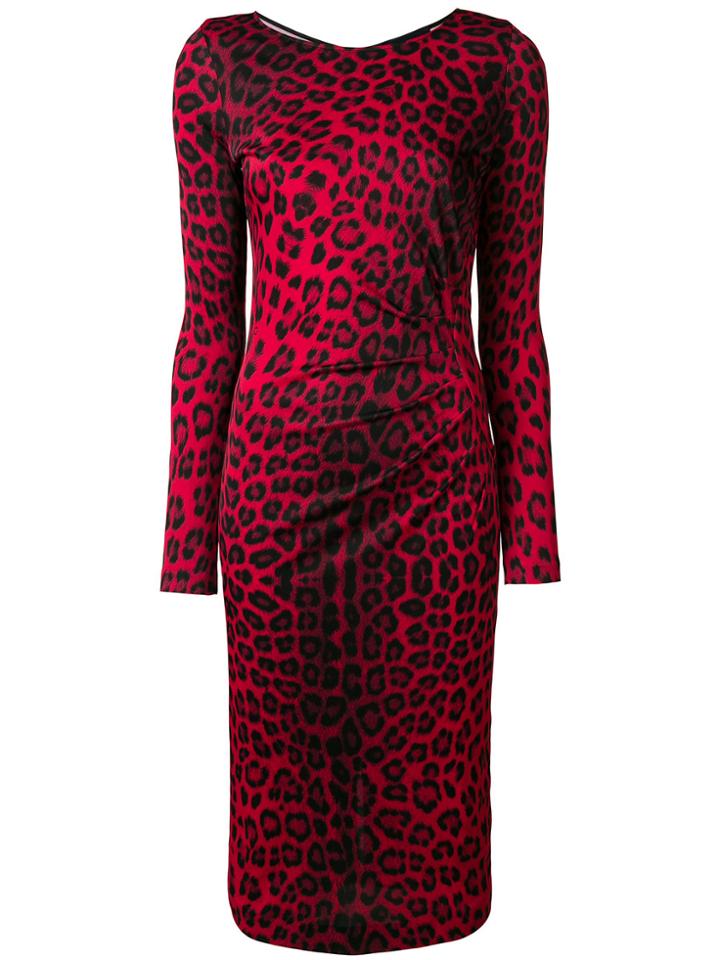 Cavalli Class Leopard Print Dress - Red